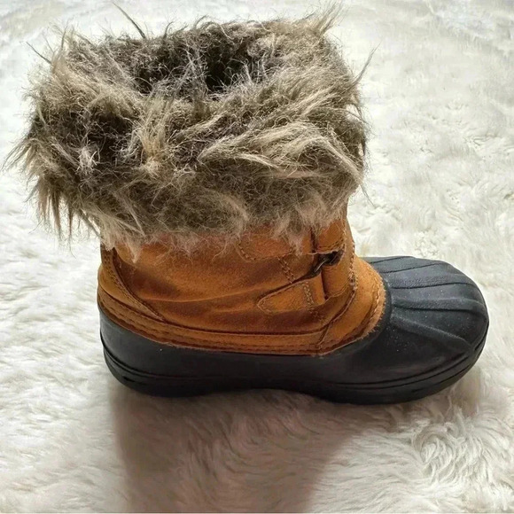 Joe Fresh Quick Close Winter Boots Brown & Pink Size 10 - Picture 8 of 16